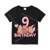 Capybara Girl Birthday Clothes Cute Toddler Kids Number T Shirt Cartoon Short Sleeve Baby Cotton T Shirt Summer Children  Tops