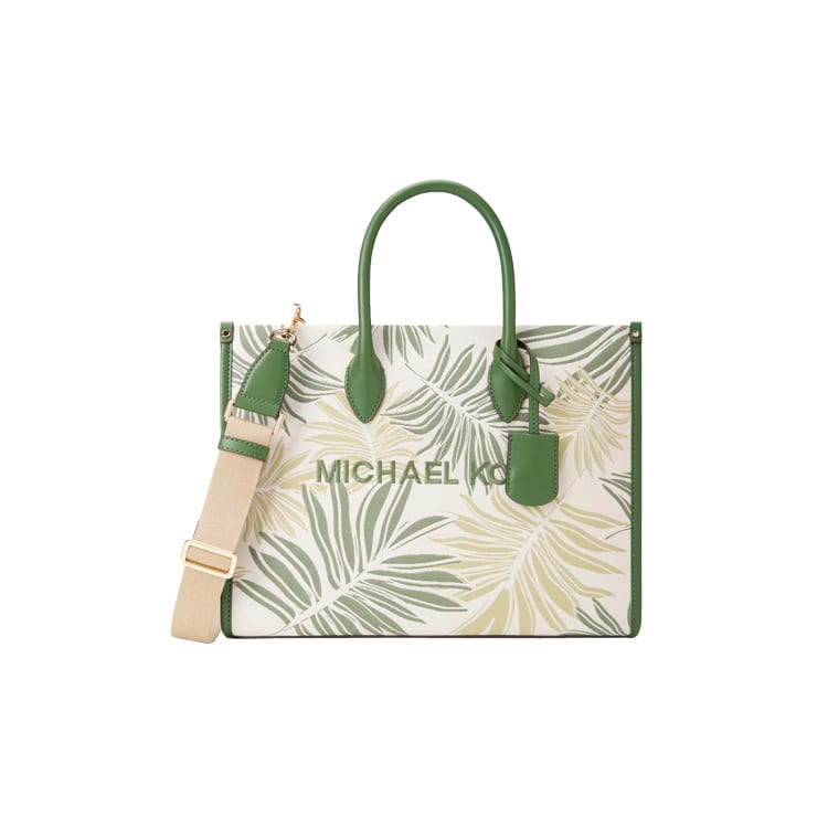 MICHAEL KORS Mirella Artificial Leather Palm Leaf Jacquard Handbag, Tote Bag Medium Women's Multicolor 35S4G7ZT2U