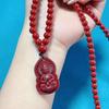 Cinnabar Guanyin Buddha Pendant: Elegant Purple & Gold Fashion Accessory for Men and Women