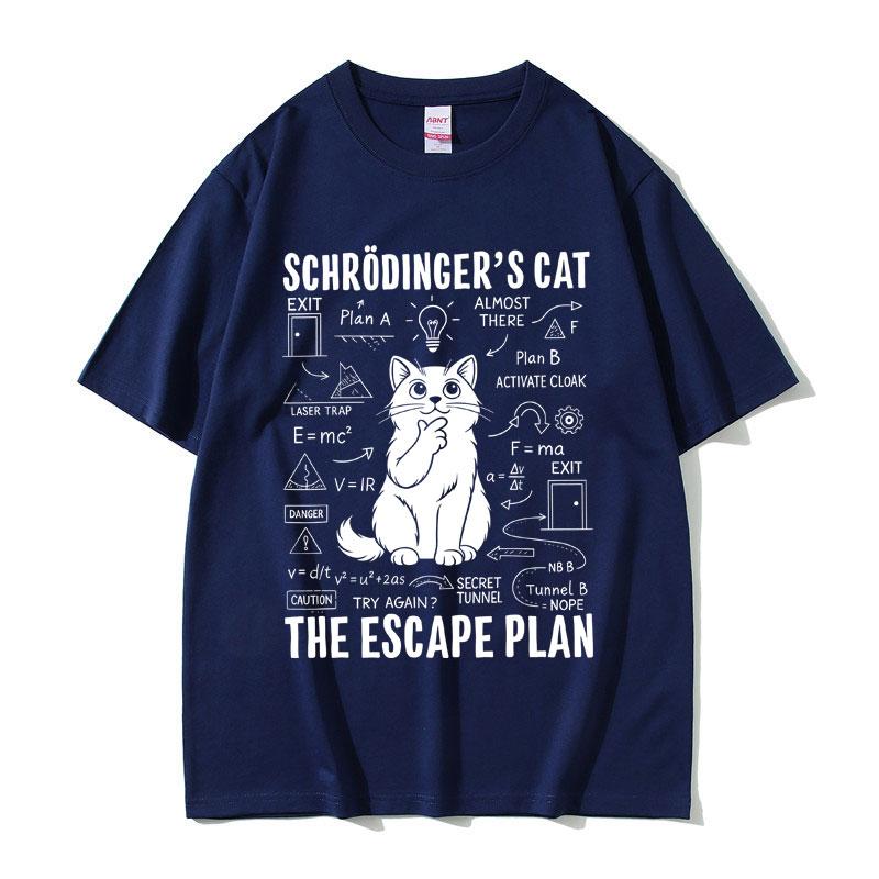 Schrodinger Cat Lovers Funny Meme Tshirt Summer Unisex Women Casual Cotton Vintage Streetwear Unisex Oversized Short Sleeve Tees