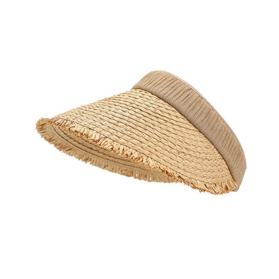 Hollow Top Sun Straw Hat Protection Breathable Hat Foldable Braided with UV Design