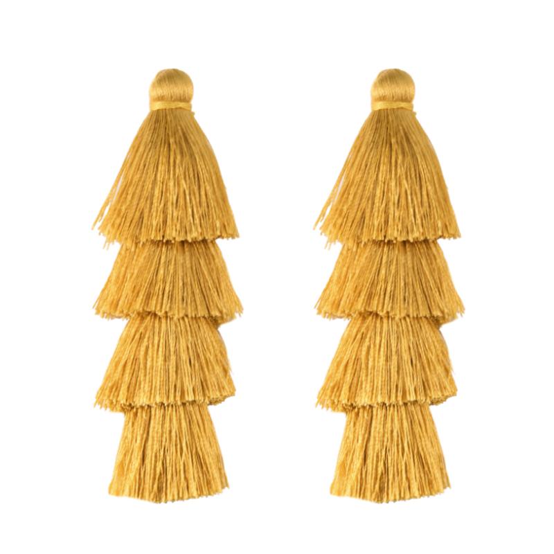 4pcs/lot Gradient Tassel Pendants Four Layers Polyester Tassel Pendants For Jewelry Making DIY Earrings Charms Accessories