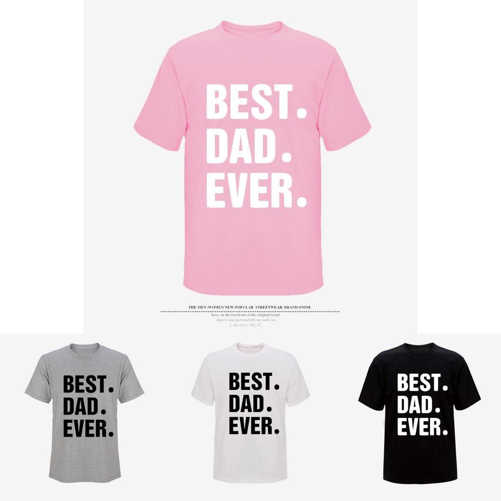 Dad Best Ever Printing Men Casual Tshirt Short Sleeve Summer Cotton Tops Tee