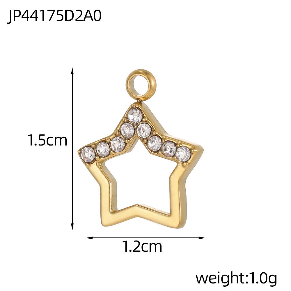 CARLIDANA DIY Baroque Zircon Heart Star Handmade Accessories Charm Stainless Steel Gold Plated Pendant Fashion Jewelry Making