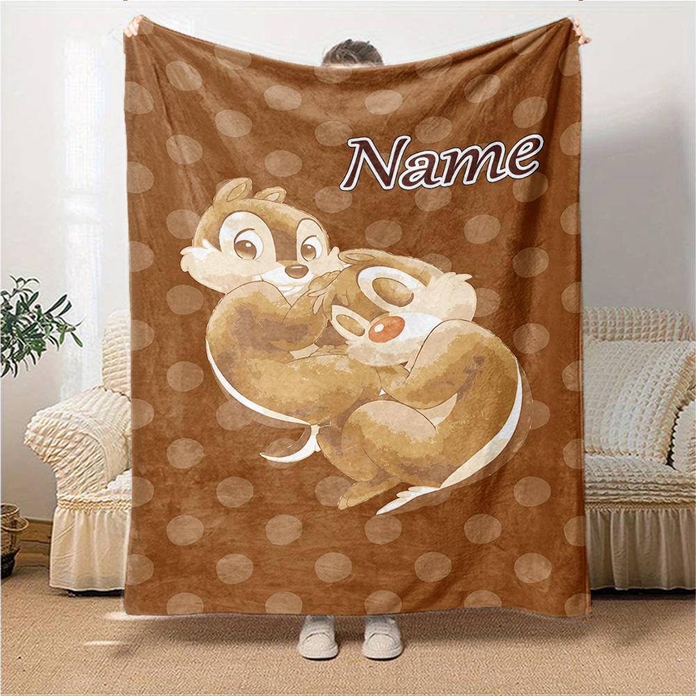 Coperta personalizzata con nome 'n' Dale Adventure per Divano e Letto, Coperta Peluche Accogliente e Morbida Super Morbida e Calda per Autunno e Inverno. 0908425