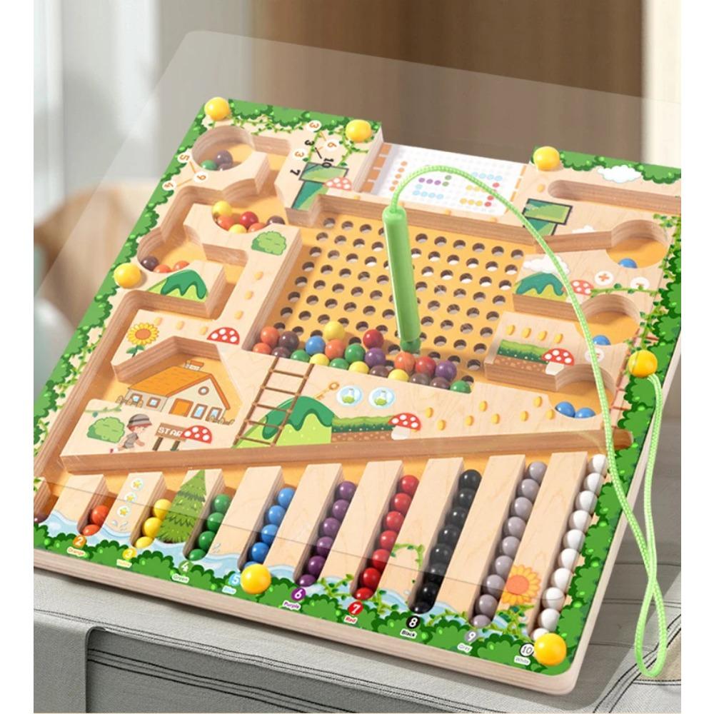 Magnetic Sorting Games Montessori Puzzle Toys Maze Board Learning Color Counting Number Classification Wooden Educational Toys