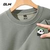 GLM Men's Green Frame Panda Graphic Loose Pullover Sweatshirt