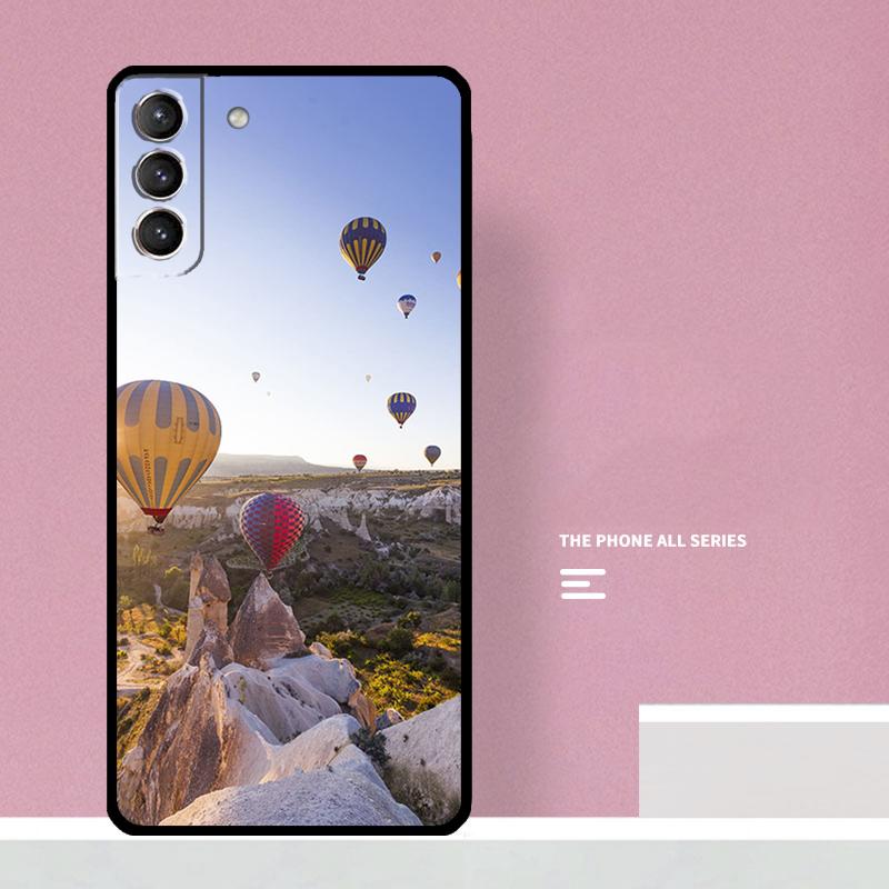 Hot Air Balloon Travel Mountain Phone Case For Samsung Galaxy S26 S23 Ultra S20 S21 S22 S24 S25 Plus S10 S25 FE Cover Coque