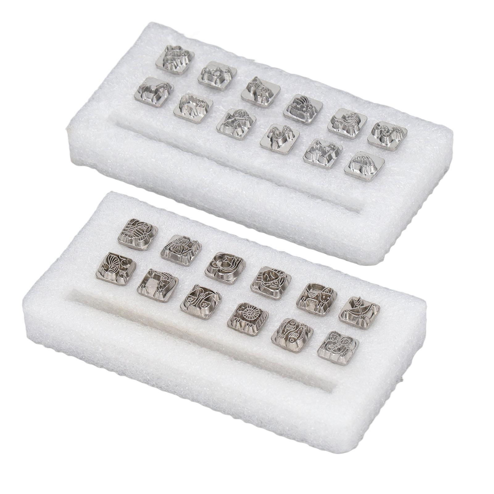 

24 шт. Инструменты для штамповки кожи 12 знаков животных 12 штампов в стиле созвездий из легированной стали для кожи