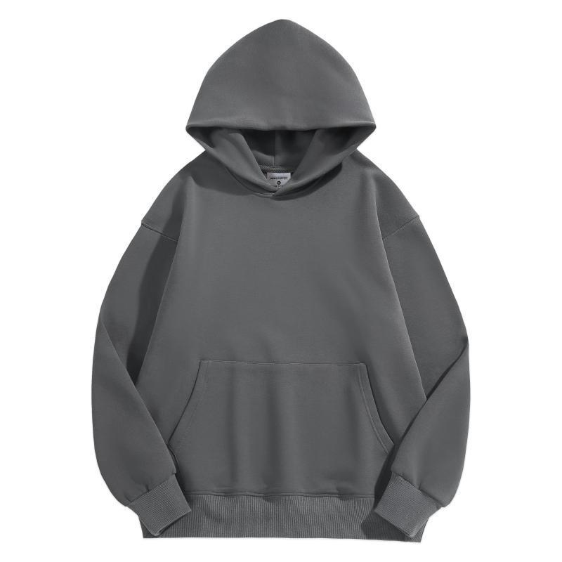 Men's Heavyweight Velvet Crewneck Sweatshirt - Thick Lambswool-Style, Loose Fit, Solid Color, Unisex, 500g.