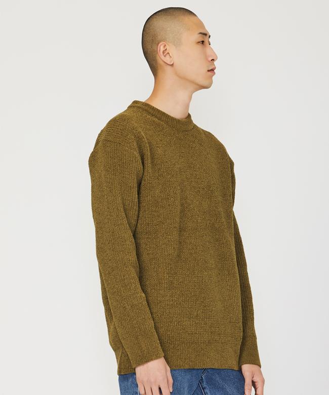 LONGPLAYINGRECORD Velvet Knit Pullover Khaki