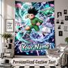 Wall Hanging Tapestry With Custom Name & Text, Hunter × Hunter Decorative Tapestry For Bedroom