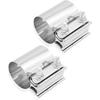 2PCS Stainless Steel Exhaust Clamp - Lap Joint Band Muffler Universal 2.75 Inch
