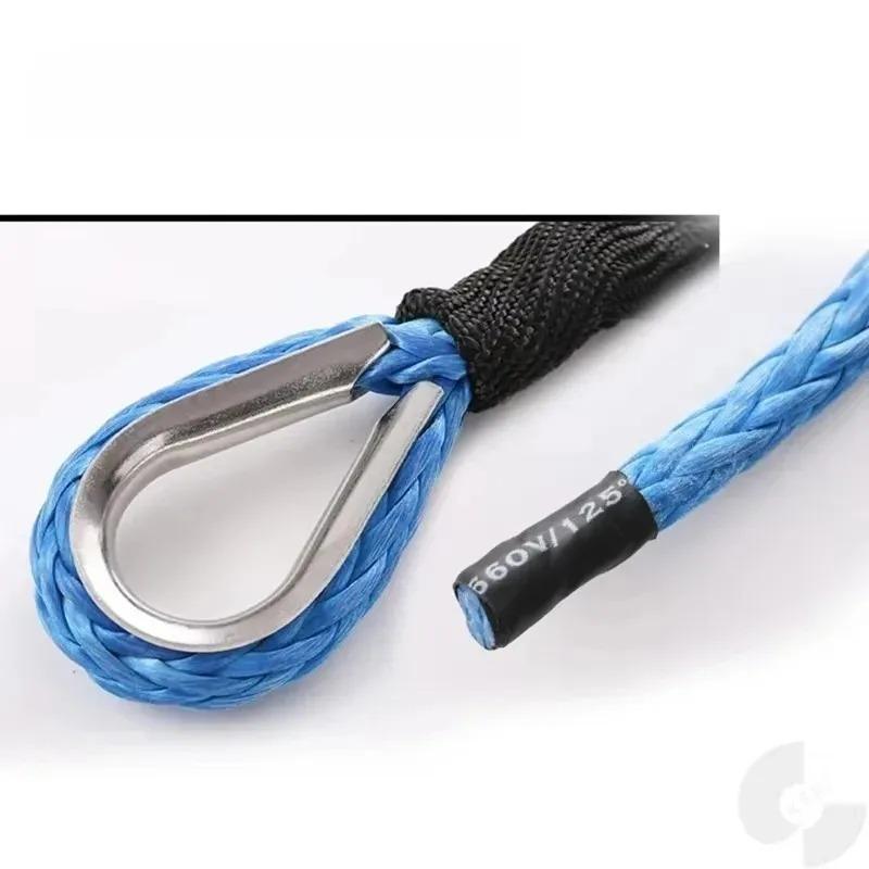 6mm X 15m 7700LBs Synthetic Winch Line Cable Rope for With Black Protecing Sleeve ATV UTV (blue)Best Sport