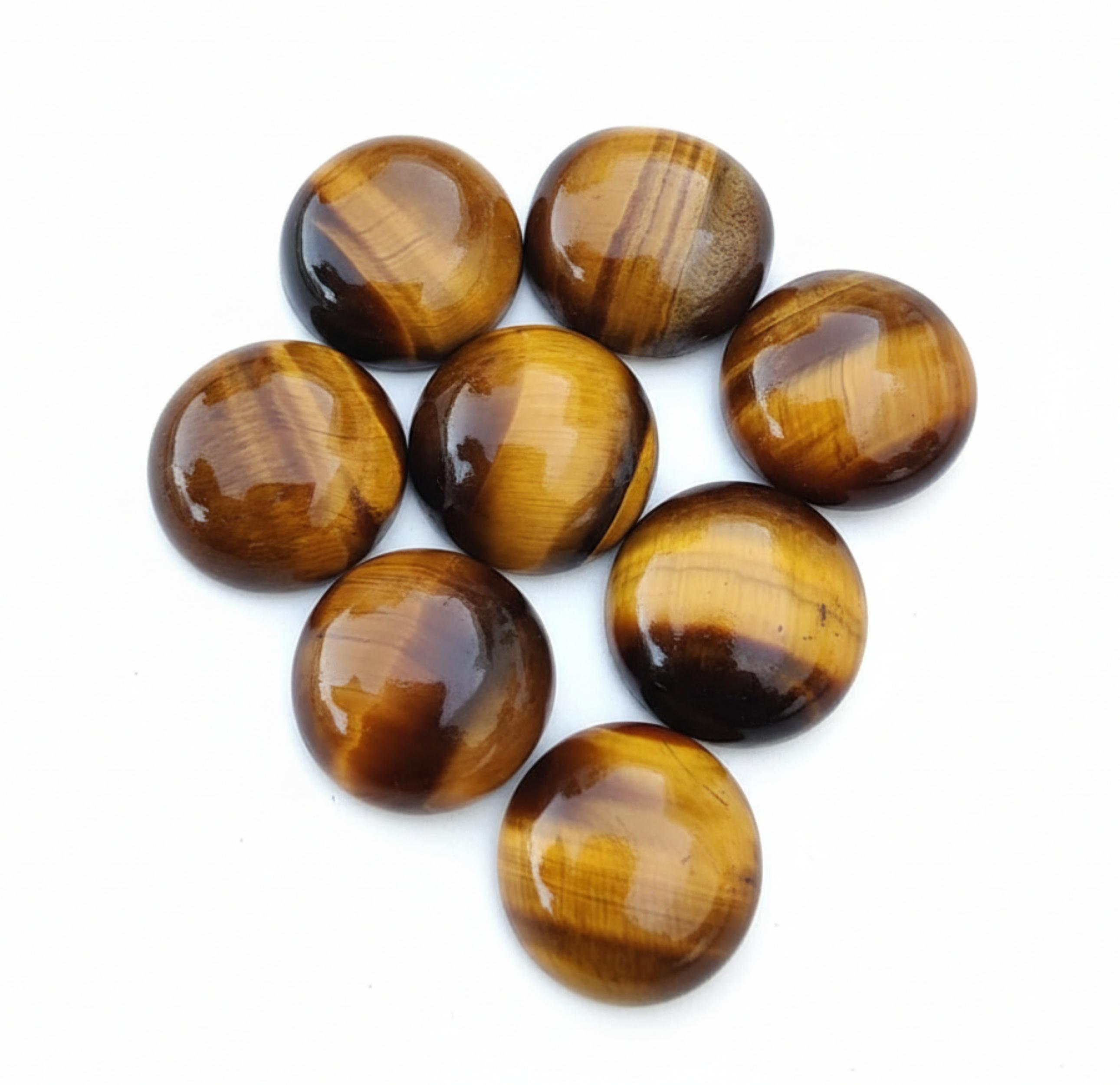 

Natural Tiger Eye Round Gemstones - Polished Flat Back Cabochon - Custom Lot 5mm коричневый