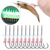 3/5/6/10/12/15/20Pcs Luminous Live Shrimp Fixing Hook Glow-in-the-dark Fishhook with Barbed Offset Freshwater