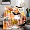 Charming Cartoon Cats On Peach BackgroundFlannel Blanket for Bedroom, Living Room, Sofa, and Nap