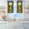 2pcs Colored Glass Tiger Printed Curtain for Home Decor - Rod Pocket Window Treatment for Bedroom, Office, Kitchen, Living Room