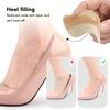 4 Pairs Heel Grips Liner Moon Shaped Cushions Inserts Soft Elastic Self Adhesive Heel Pads for High Heels PU Leather Shoes Apricot
