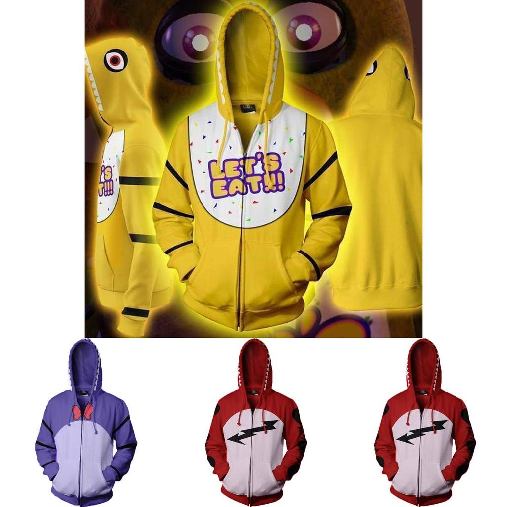 Prémiová mikina s kapucí Five Nights At Freddy's Fnaf Cosplay kostým s živým vzorem