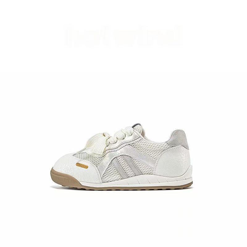 

Ретро немецкие тренировочные кроссовки женские 2025 новые летние сетчатые дышащие кроссовки Форреста Гампа спортивная обувь на платформе повседневная обувь для скейтборда 40 серебряный