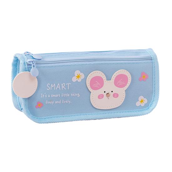 Cartoon Pencil Case for Kids Large Capacity Cute Stationery Bag Canvas Pen Pouch Portable School Supply Organizer for Boys Girls