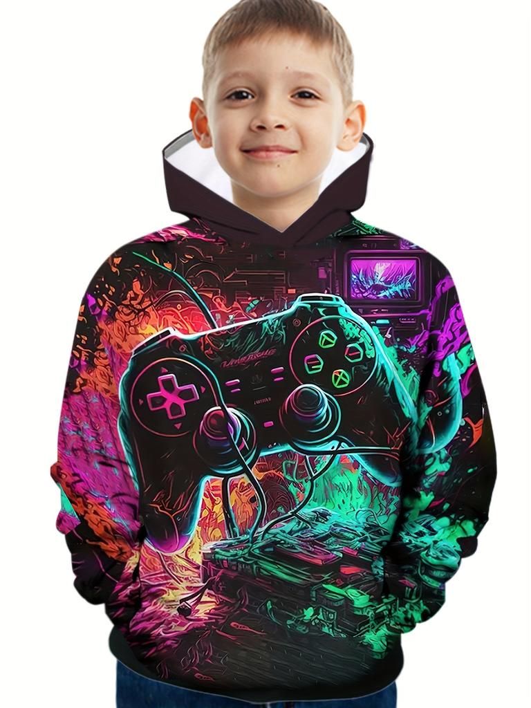 Children Hoodies Long Sleeve Kids Clothes Boys Stylish Autumn Tops 3D Gamepad Print Casual Outdoor Clothes Children's Clothing