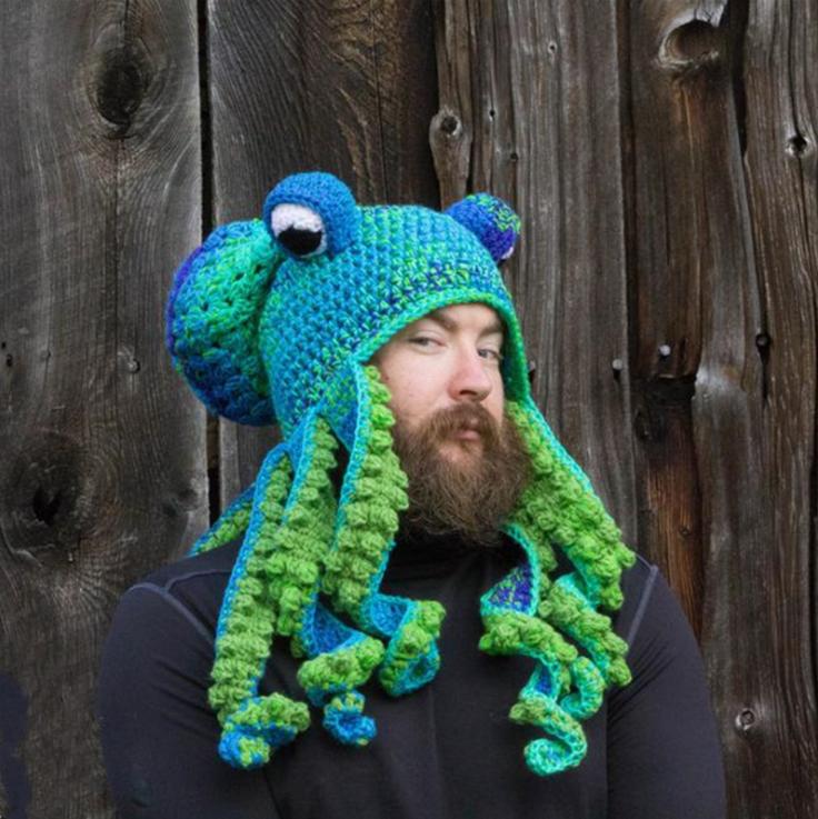 Hot Sale Octopus Hat Winter Foreign Trade New Creative Hip-hop Funny Handmade Knitted Wool Hat