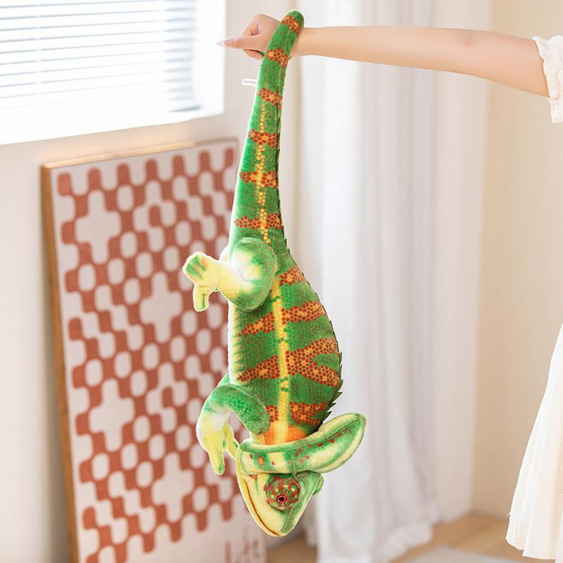 Realistic Plush Chameleon Stuffed Toy Large 80cm And 110cm Soft Pp Cotton
