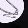 Geometric cold wind thick chain collarbone chain necklace titanium steel European and American trend hip hop letter B pendant neck chain jewelry