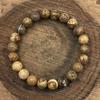 8mm Natural Picture Jasper Gemstone Round Beads Unisex Jewelry Handmade Beads Bracelet 7.5" For Luck RBB-36