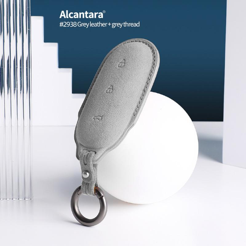 Alcantara Suede For LEADING IDEAL LiXiang L9 L8 L7 Car Key Case Keychain Smart Remote Cover Shell Protector Accessories