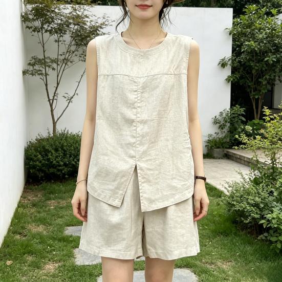 Yousheng Summer 2 Piece Sets for Women, Short Sleeve Crew Neck Top And Shorts Matching Set, Casual Loose Lounge Outfits