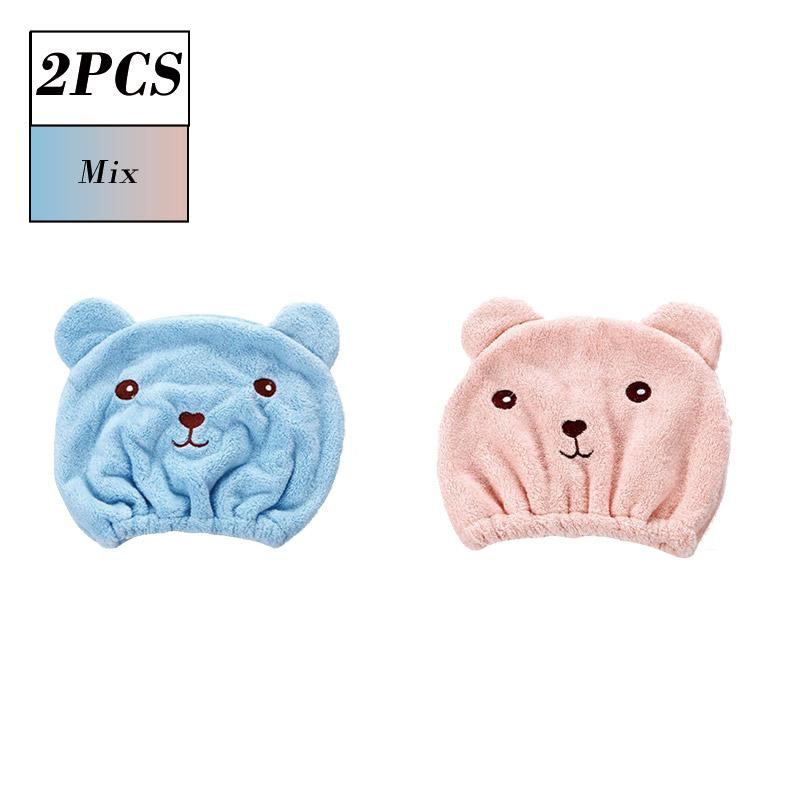 FASHION Lovely Little Bear Hair Drying Cap Towel Microfiber Quickly Dry Hair Shower Hat Wrapped Towels Bathing Cap Bathroom Accessories