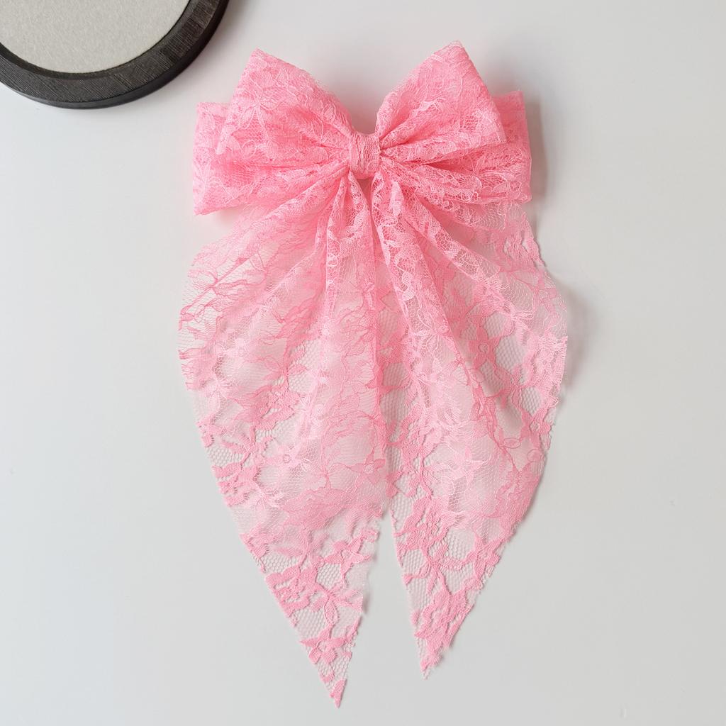 Lace Bow Children's Hair Accessory  Sweet Forest-style Hair Clip  Elegant Ribbon Mesh Embroidered Hair Clip for Women