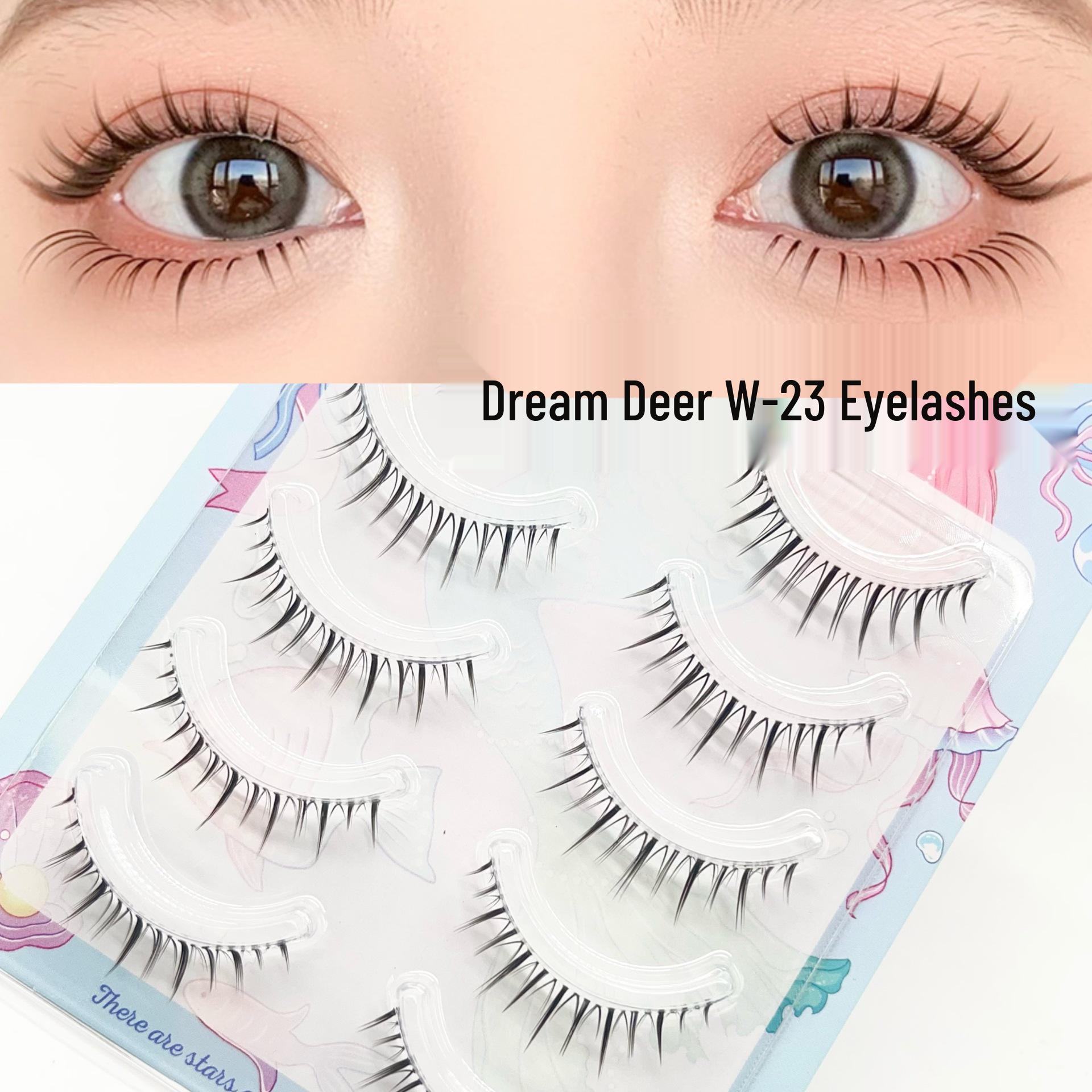 Menglu W-23 Barbie Doll Eyes Lengthening Natural Thick False Eyelashes - 5 Pairs