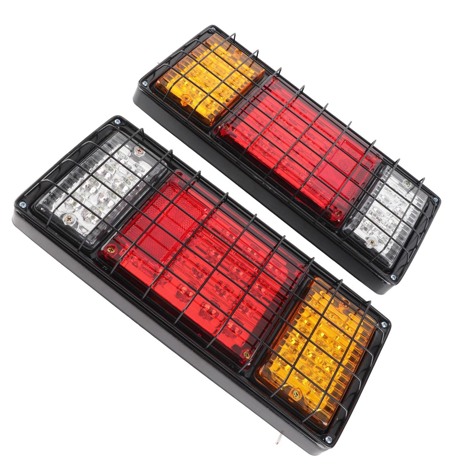 

2pcs 12V LED Tail Lights Brake Reverse 40 LEDs Indicator Lights for Trailer Truck Boat чёрный