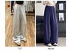 Apricot Striped Linen Wide-Leg High-Waisted Pants for Women - Slimming, Loose, and Casual for Spring 2026.