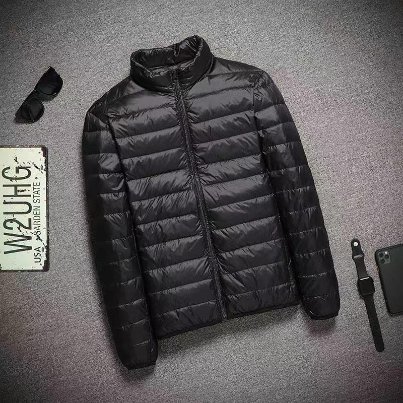 Tragbare Leichte ort Daunenjacke für Herren Herbst Winter Baumwollgefüttert Stehkragen Warm Lässig Freundliche Oberbekleidung