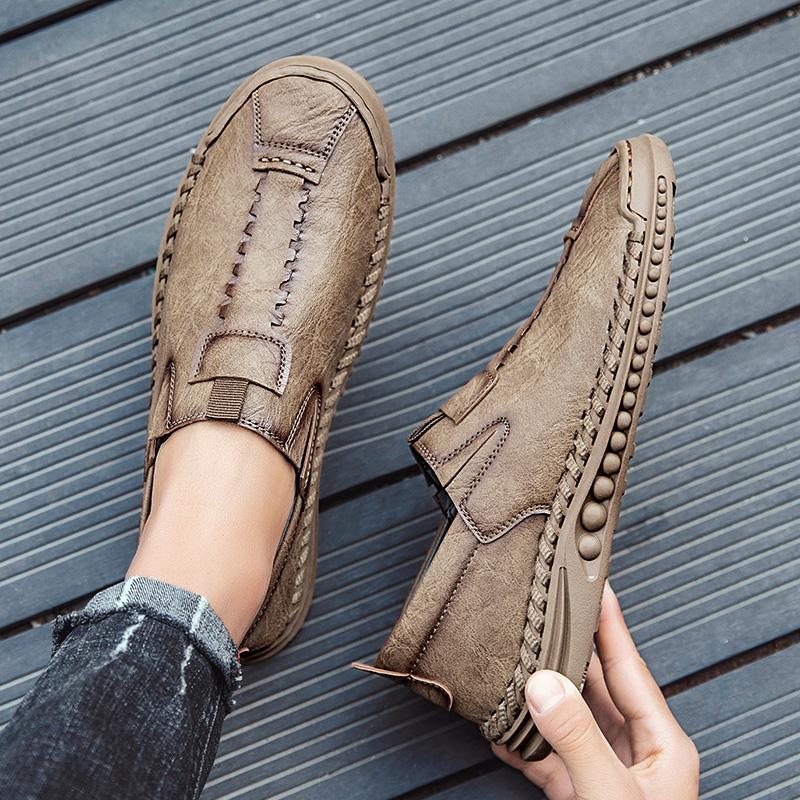 Handmade Casual Leather Shoes Men Loafers Moccasins Man Flats Shoes