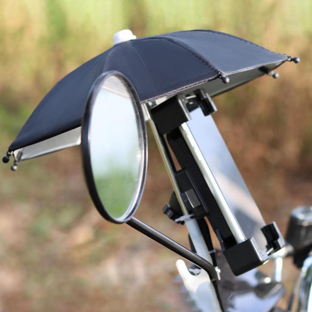 1Set Mobile Phone Holder Locomotive Umbrella Waterproof Portable Mini Parasol Alloy Sun Shade Bicycle Umbrella