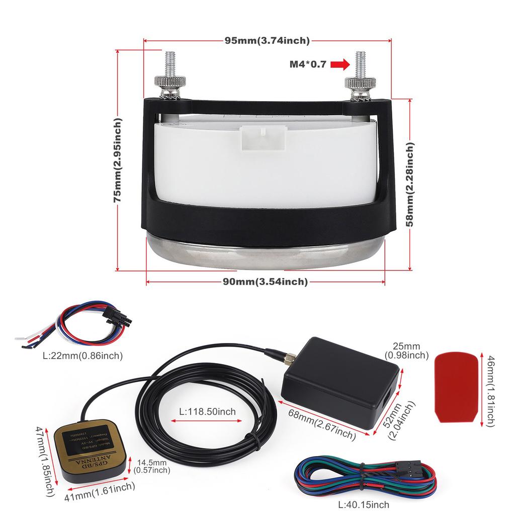 For Motor Car Truck Boat 220km/H Metal GPS Speedometer Winder Counters 12V 24V 85mm Speed Gauge Meter With LED And GPS Antenna