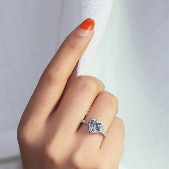 Wedding Ring Heart Shape Shiny Rhinestone Creative Lady Circlet