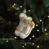 Golden Sticky Pink Christmas Tree Pendant Golden Snowman Gift Box Cartoon Pendant Reindeer Decorations Christmas Tree Accessory