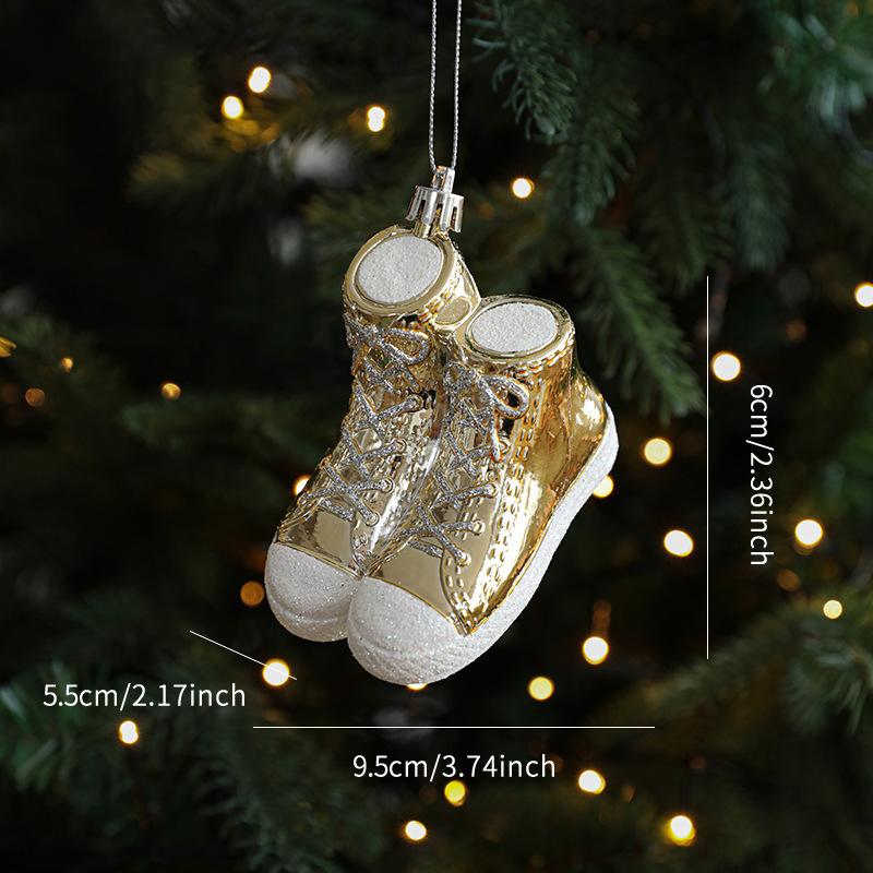 Golden Sticky Pink Christmas Tree Pendant Golden Snowman Gift Box Cartoon Pendant Reindeer Decorations Christmas Tree Accessory