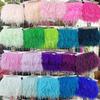 Feather1 Meter Multicolor Real Ostrich Feather Trims Ribbon 8-10cm White Ostrich Plumas Fringe For Costume DIY Craft Decoration Sewing