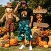 Men's Loose Fit Halloween Print Cargo Shorts with Large Pockets