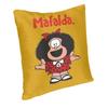 Federa Cuscino Quadrata Mafalda Felice Decorazione Argentina Manga Quino Fumetto Federa Cuscino Cuscino da Arredo Divano Stampa Double Face