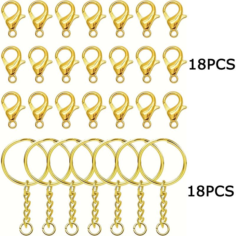 

WTEMPO DIY Keychain Making Kit Ideal for Crafting Unique and Stylish Keychains Handmade Hanging Pendents Making Supplies 36pcs золотой