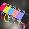 Candy Color Suction Cup Phone Case For iPhone 16 17 Air 11 15 14 12 13 Pro Max Anti-Slip Silicone Sucker Pad Lanyard Strap Cover